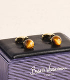 Babette Wasserman Chakra Power Orb Tigers Eye cufflinks - British product