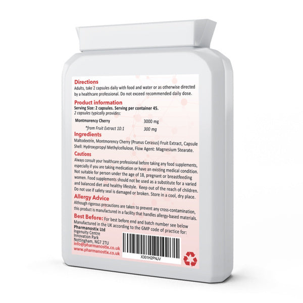 Pharmanostix Montmorency Cherry 3000mg capsules - British product
