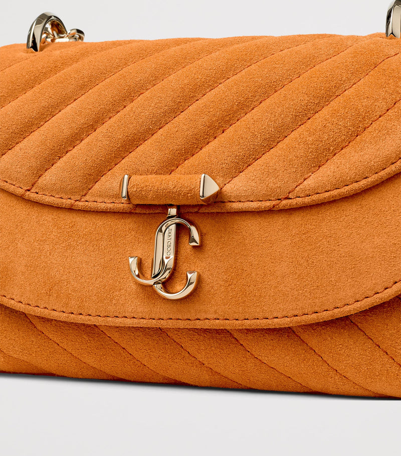Jimmy Choo small quilted suede Curve cross-body bag, UK version