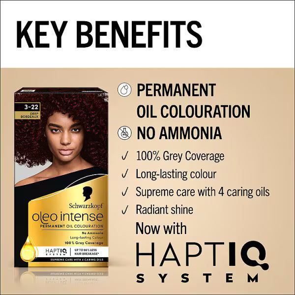 Schwarzkopf Oleo Intense Deep Bordeaux Hair Dye (British brand)