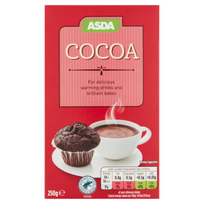 ASDA cocoa powder 250 gram bag - British product