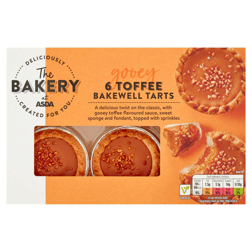 The BAKERY at ASDA 6 Toffee Bakewell Tarts GOODS ASDA