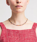 Suzanne Kalan rose gold rainbow sapphire tennis necklace 43cm - British product