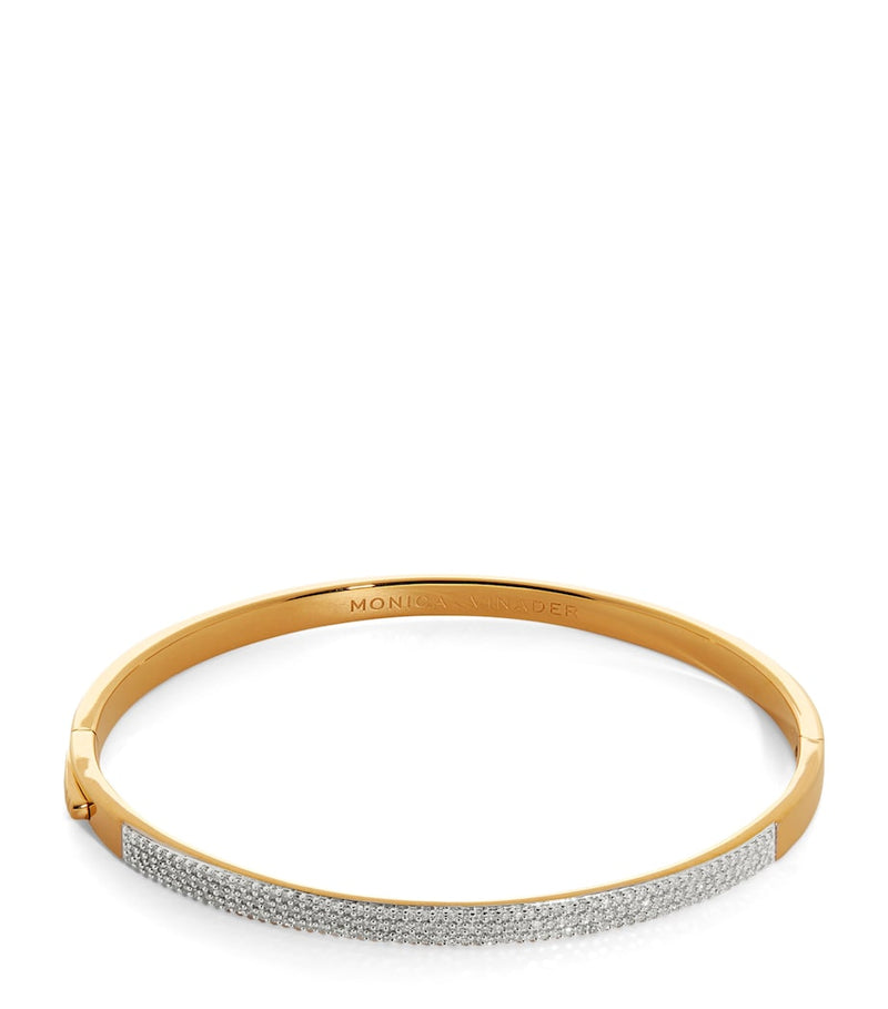 Monica Vinader Essential Pavé gold vermeil diamond bangle, UK version