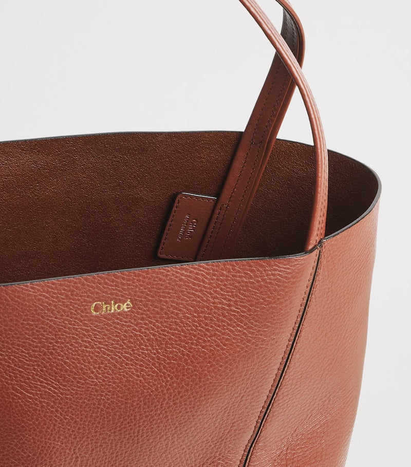 Chloé Spin tote bag medium calfskin leather, imported from the UK