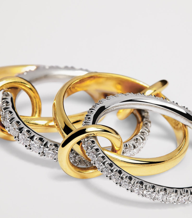 Spinelli Kilcollin mixed gold diamond ring size 6.5 - British product