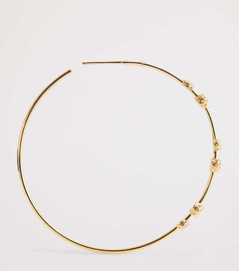 Jacquie Aiche yellow gold diamond Sophia hoop earrings - British product