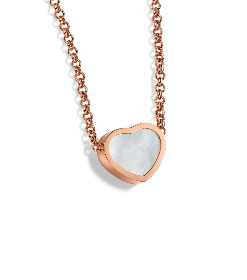 Chopard Happy Hearts pendant necklace 18kt rose gold mother-of-pearl, imported from the UK