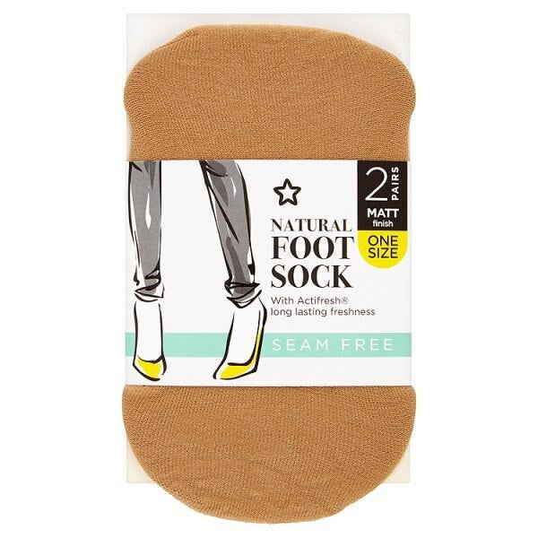 Superdrug 2 Pack Seamfree Foot Socks Natural GOODS Superdrug