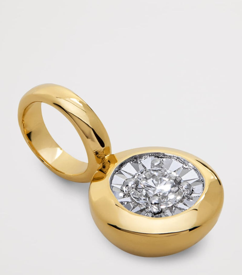 Monica Vinader gold vermeil solitaire charm with lab-grown diamond (British brand)