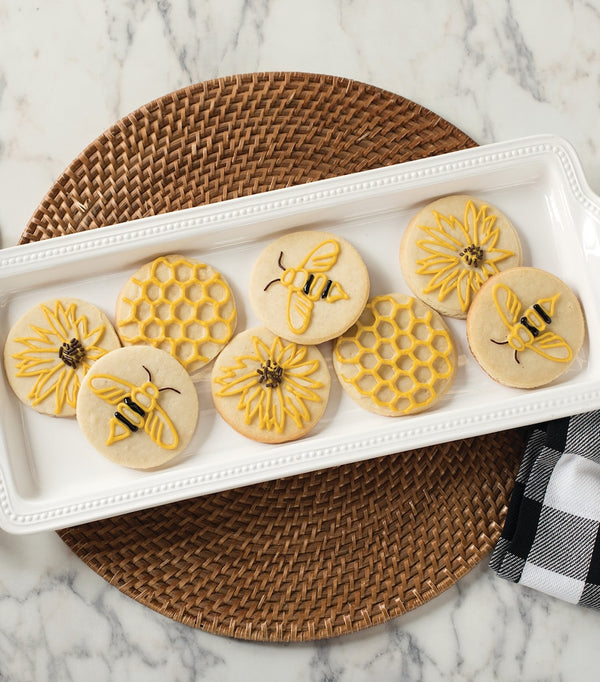 Cast-Aluminium Cookie Stamps with Bee, Honeycomb, and Flower Motifs (Set of 3)