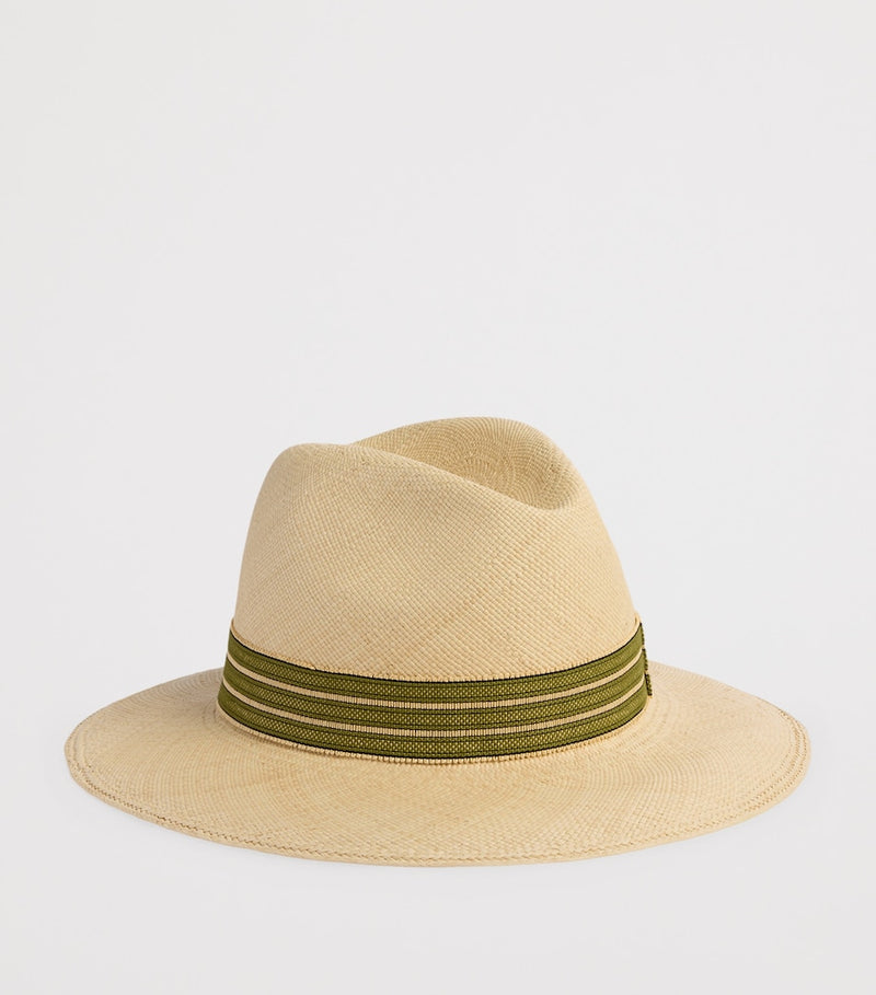 Dunhill woven straw trilby hat with wide brim, UK version