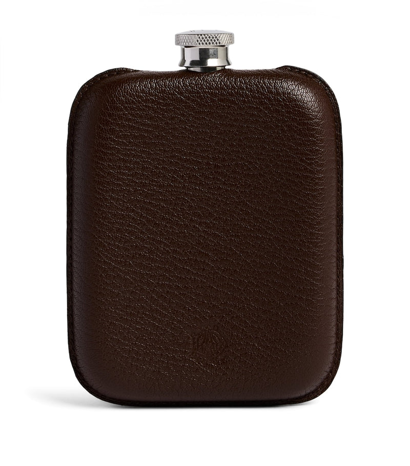 Dunhill leather-wrapped flask (British brand)