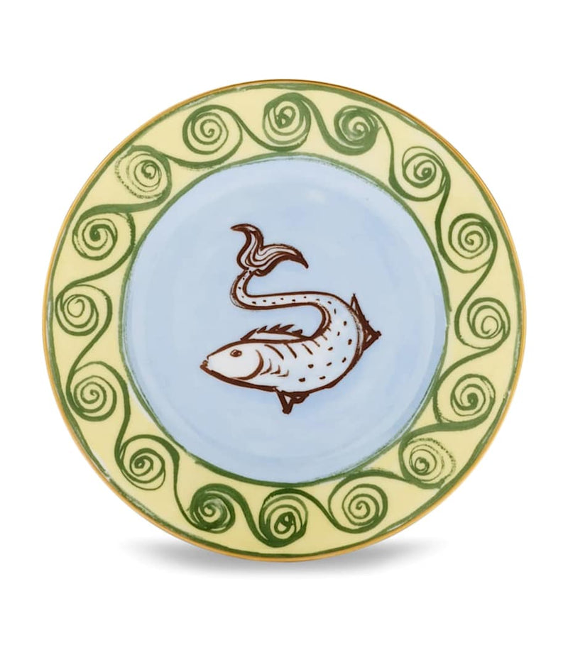 GINORI 1735 porcelain bread plate with gold threading, 16cm, UK version