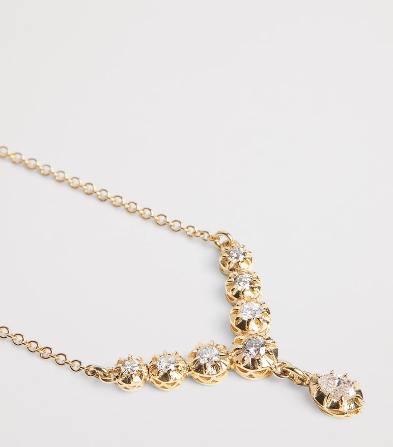 Jacquie Aiche yellow gold diamond Sophia necklace, UK version