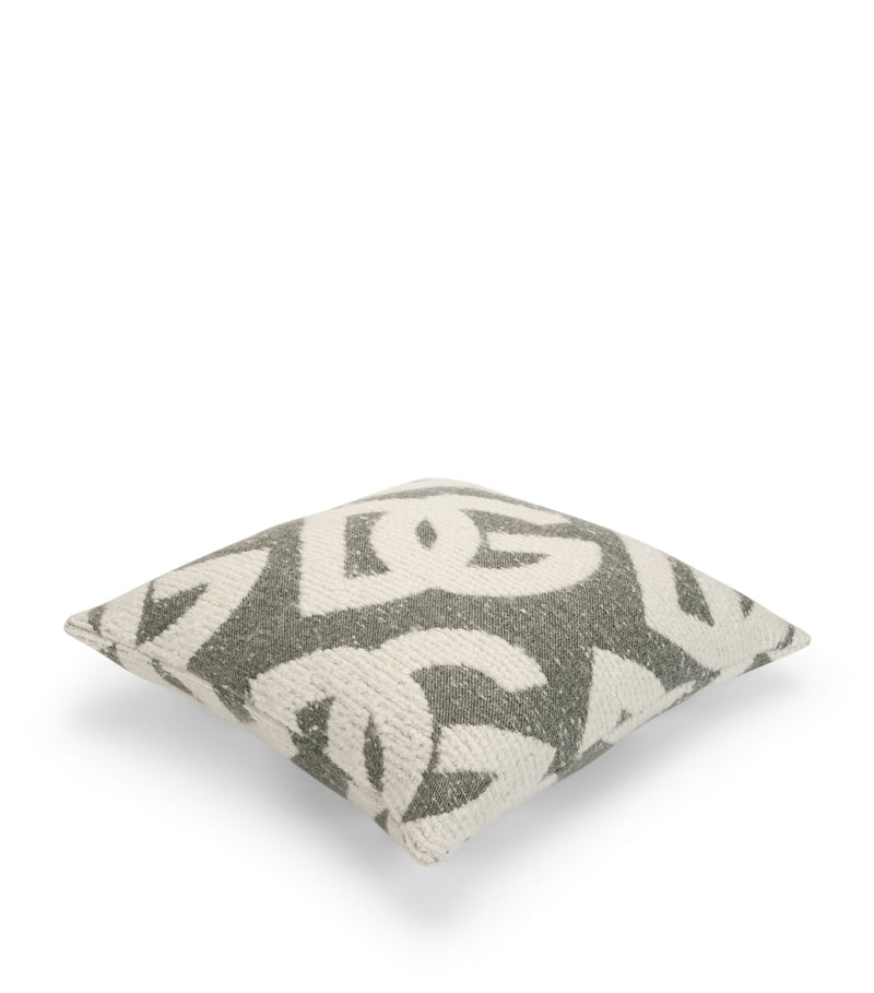 Dolce&Gabbana Casa wool-silk-cashmere logo cushion 50cm x 50cm - British product
