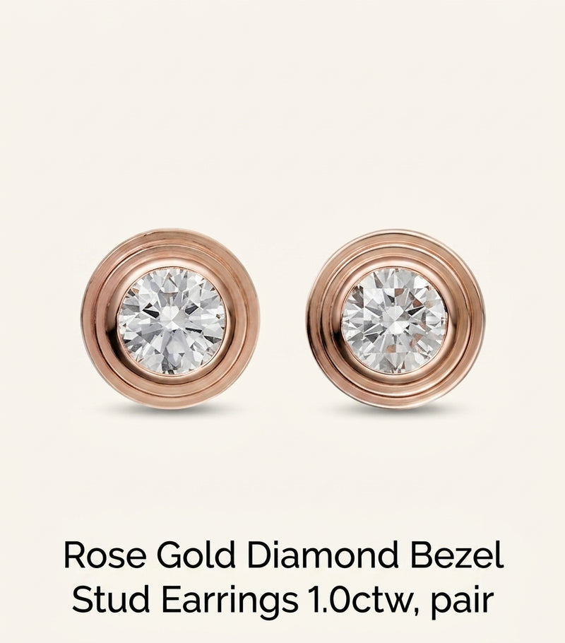 Cartier d'Amour rose gold diamond earrings, imported from the UK