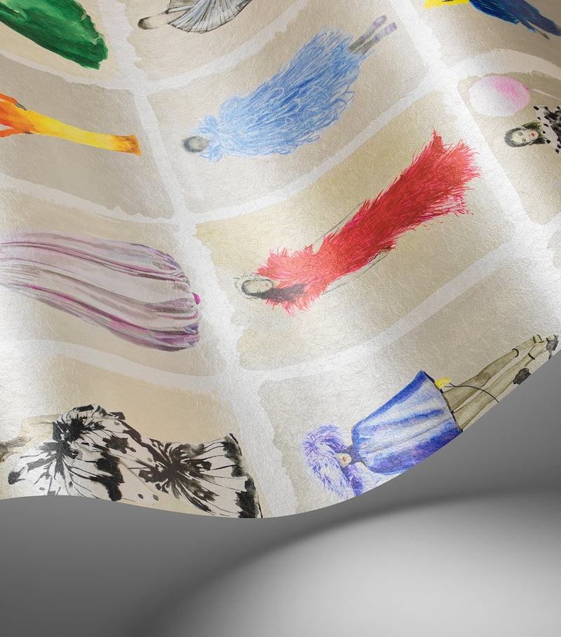 Cole & Son Couture Carousel wallpaper in Bright Multi Pearl - British product