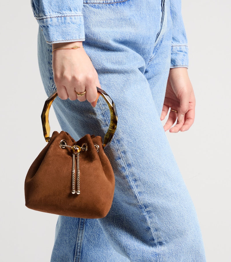 Jimmy Choo Bon Bon goat suede top-handle bag, UK version