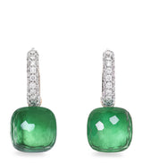 Harrods Pomellato Nudo Earrings with Diamond, Prasiolite and Agate in 18-Karat Rose and White Gold- Buy online at McGrocer