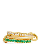 Harrods Spinelli Kilcollin Yellow Gold, Emerald and Diamond Norah Ring- Buy online at McGrocer
