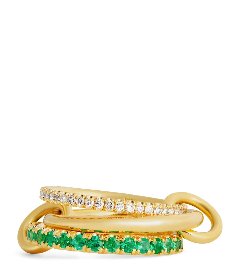 Spinelli Kilcollin Norah ring with emerald and diamonds, imported from the UK
