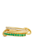 Spinelli Kilcollin Norah ring with emerald and diamonds, imported from the UK
