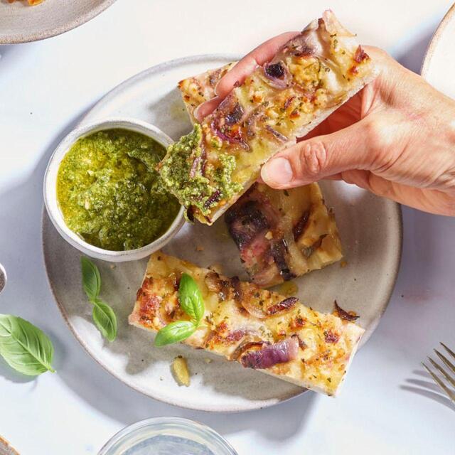 Dell'Ugo Goats Cheese & Red Onion Focaccia 205g - McGrocer