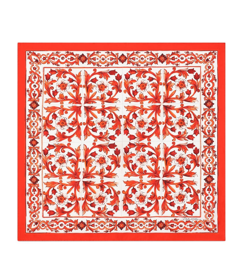 Dolce&Gabbana silk foulard Majolica print 50cm x 50cm, UK version