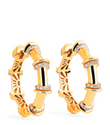 Harrods L'Atelier Nawbar Yellow Gold and Diamond Warrior N93 Hoop Earrings- Buy online at McGrocer