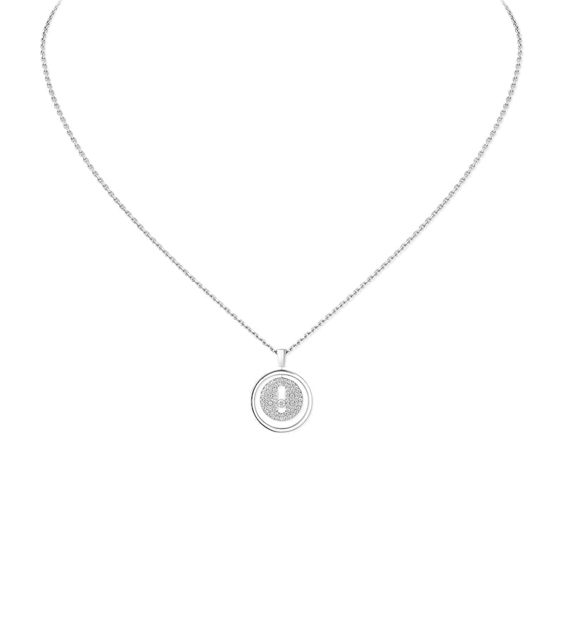 Messika Lucky Move white gold diamond necklace 0.24ct, imported from the UK