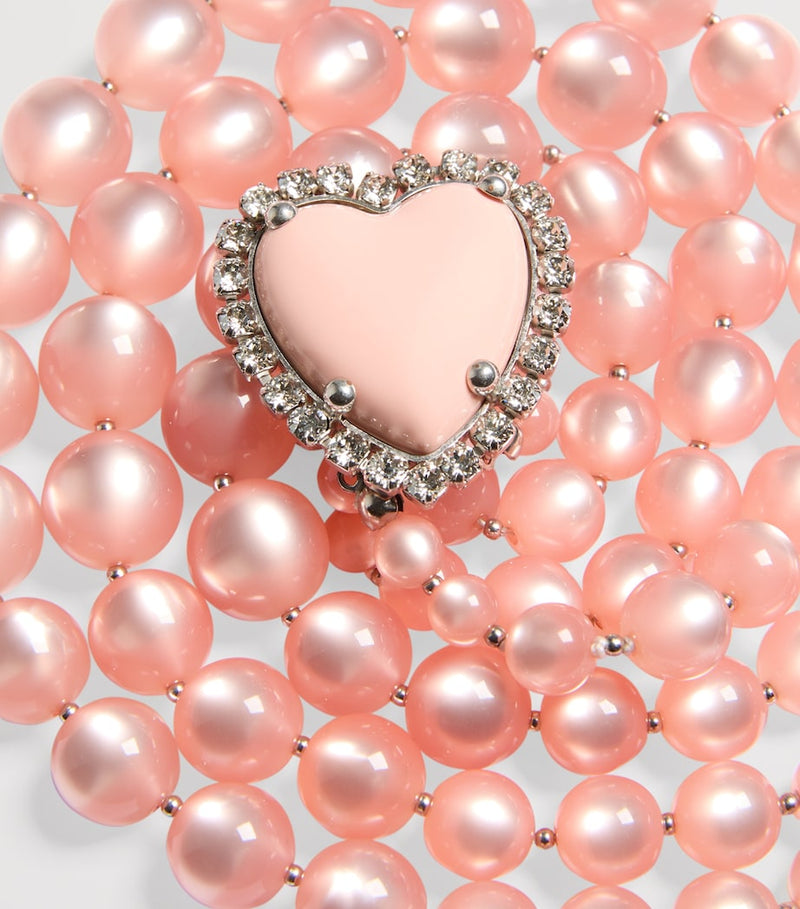 Valentino Garavani beaded layered necklace with crystals (British brand)