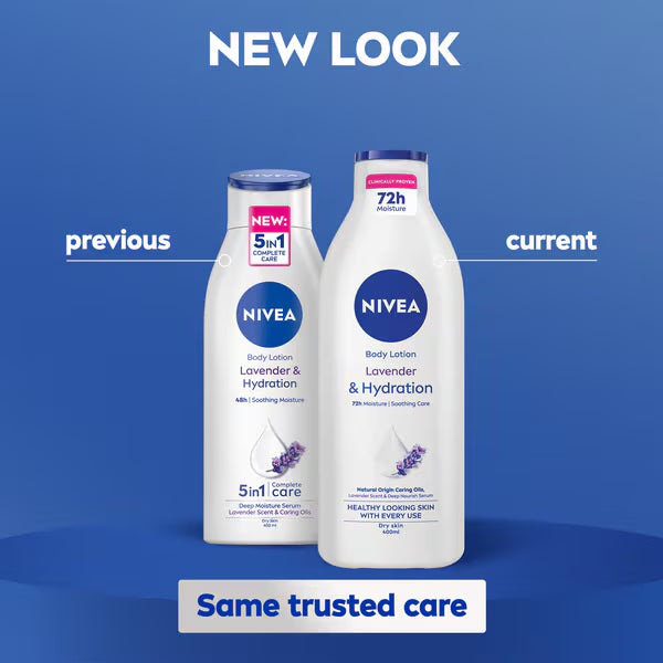 NIVEA lavender body lotion 400ml bottle, imported from the UK