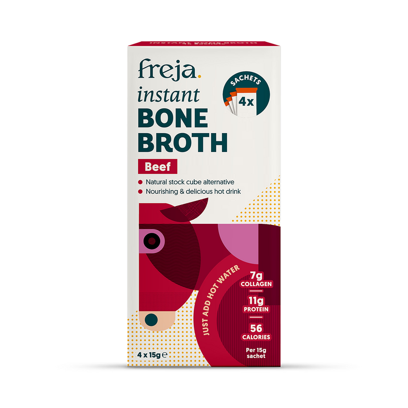 Freja Instant Bone Broth Classic Beef 4x15g, UK version