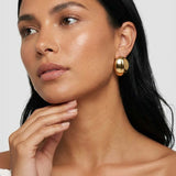 Superdrug MUCHV Gold Solid Oval Stud Earrings 2.85cm x 2.59cm- Buy online at McGrocer