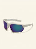 Prada Linea Rossa wrap sunglasses matte black mirrored (British brand)