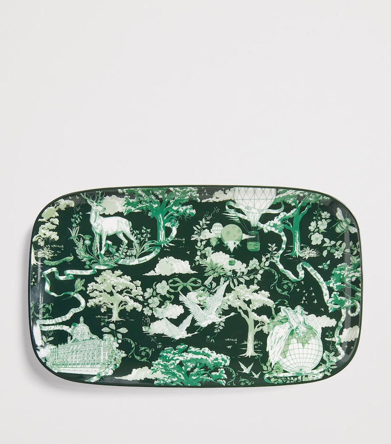 Harrods bone china Toile trinket tray 25cm x 15cm, UK version