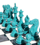 Purling Bold chess set with alabaster board and hand-painted pieces - British product