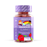 Novomins Kids Magnesium-Gummibärchen mit Erdbeergeschmack, Vitaminpräparat, 30