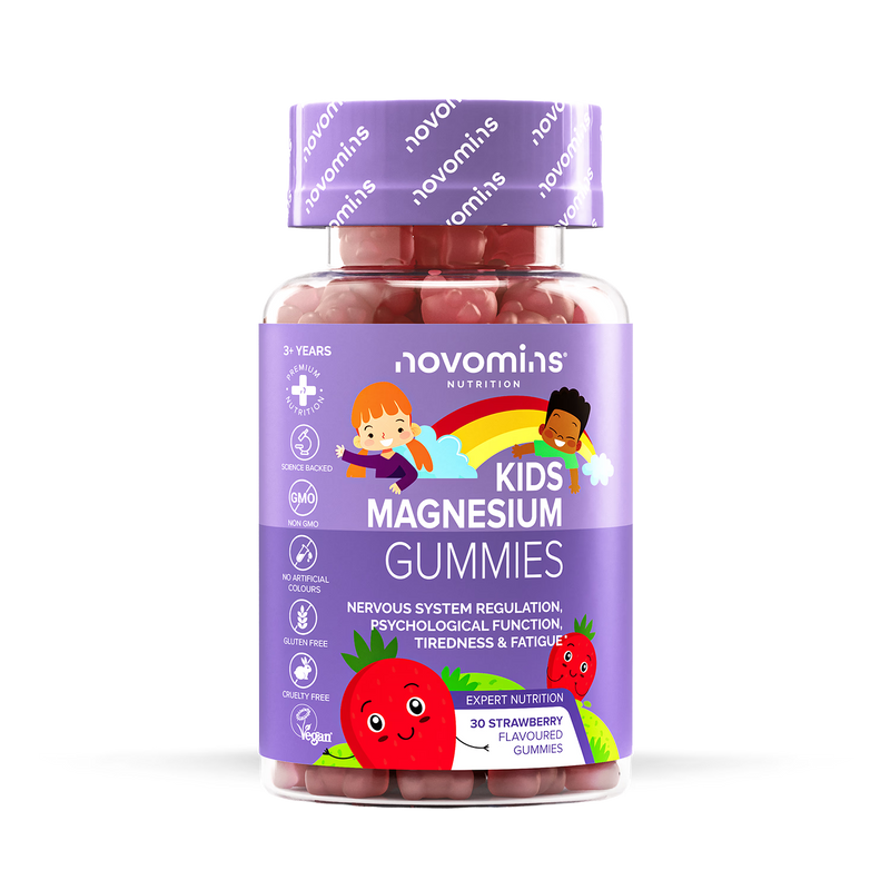 Novomins Kids Magnesium Strawberry Flavoured Gummies 30g (British brand)