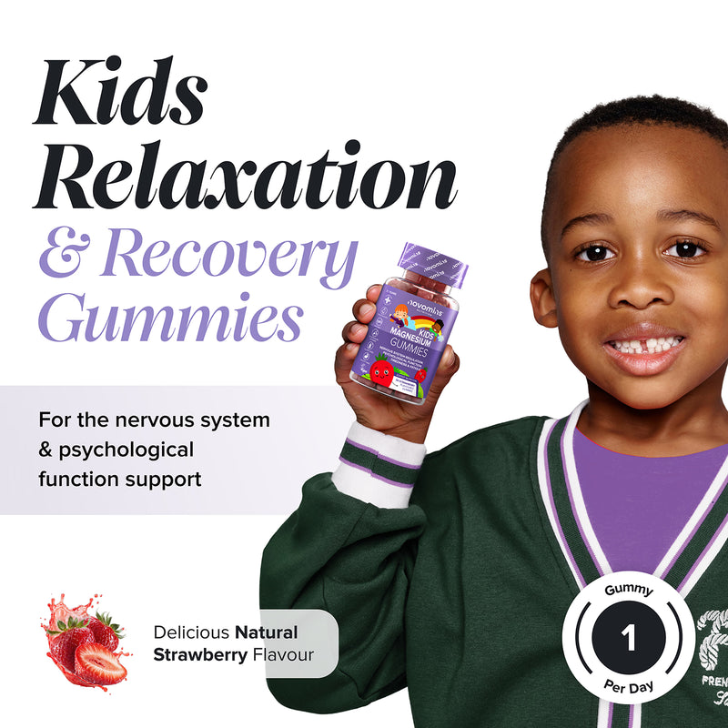 Novomins Kids Magnesium Strawberry Flavoured Gummies 30g (British brand)