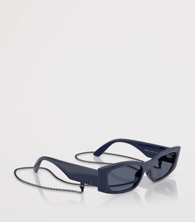 Vogue Pillow chain sunglasses in deep navy - British product