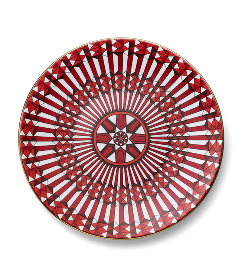 Baccarat Arcadia Red and Gold Decorated Bread Plate 16cm - British product
