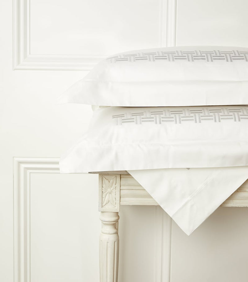 Frette basketweave embroidered super king flat sheet set 270cm x 230cm - British product