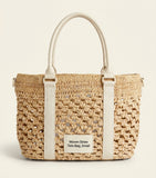 Balenciaga small raffia-lambskin Le City basket bag, imported from the UK