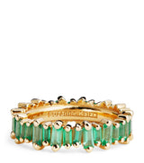 Harrods Suzanne Kalan Yellow Gold and Emerald Bold Eternity Ring- Buy online at McGrocer