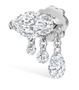 Harrods Maria Tash White Gold Triple Teardrop Marquise Diamond Threaded Left Earring (8mm)- Buy online at McGrocer