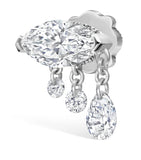 Maria Tash white gold triple teardrop diamond earring 8mm - British product