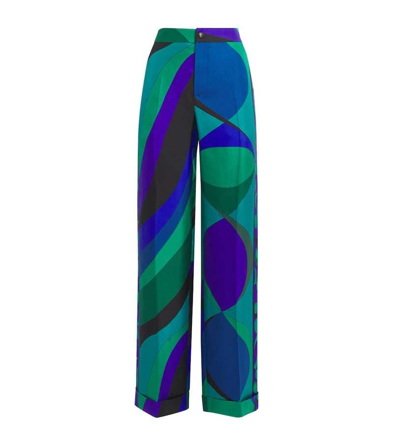 Plunge Neck Swimsuit with All-Over Print in Nylon and Elastane