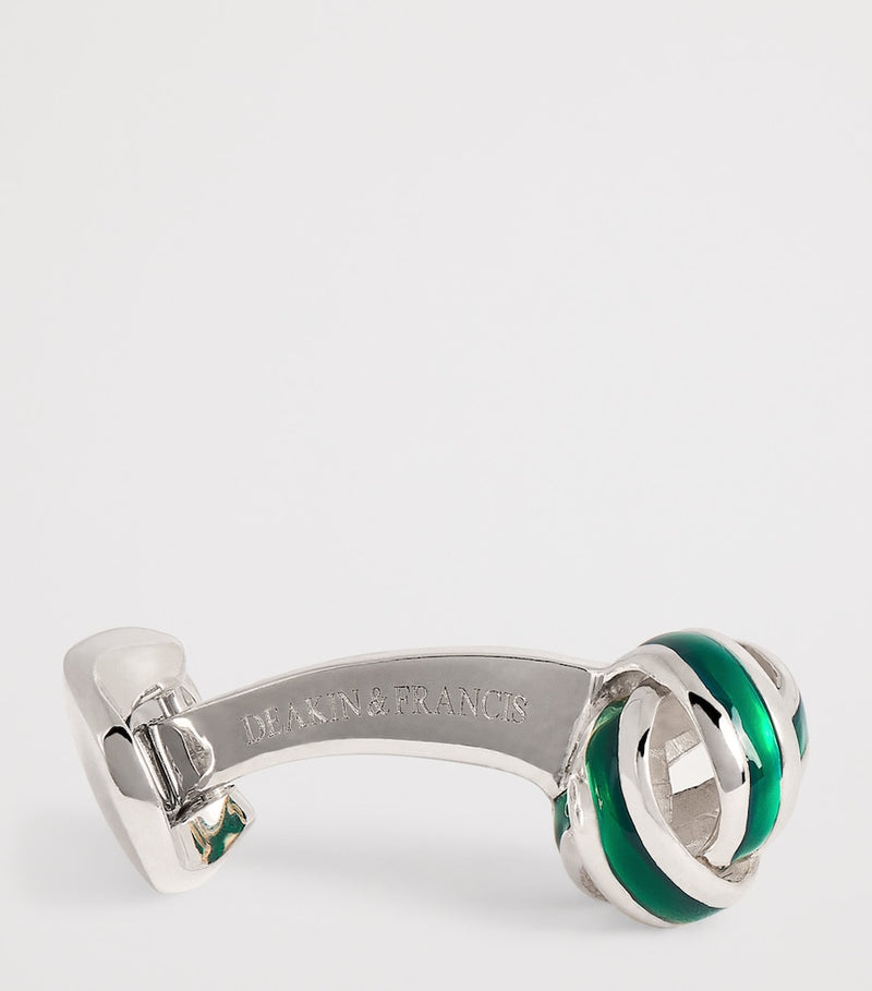 Deakin & Francis sterling silver enamel knot cufflinks - British product